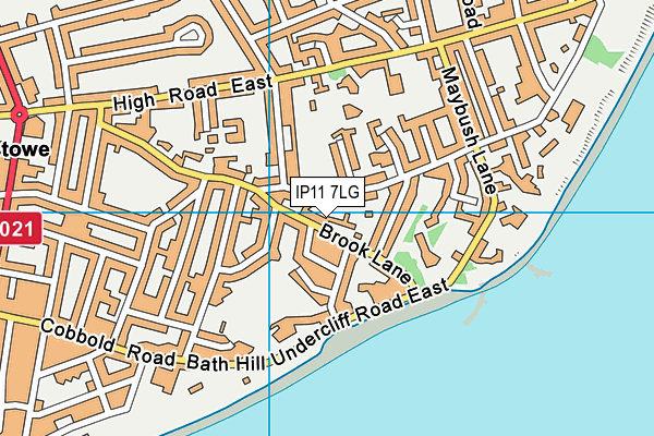 IP11 7LG map - OS VectorMap District (Ordnance Survey)