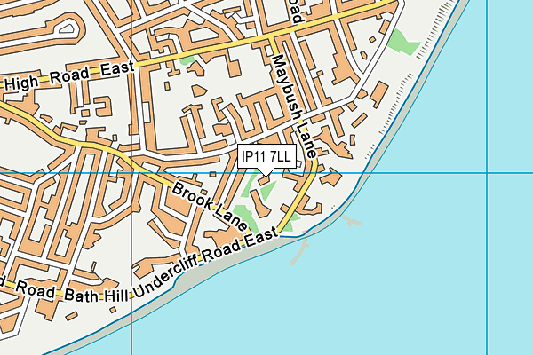 IP11 7LL map - OS VectorMap District (Ordnance Survey)