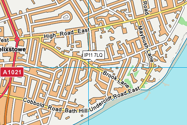 IP11 7LQ map - OS VectorMap District (Ordnance Survey)