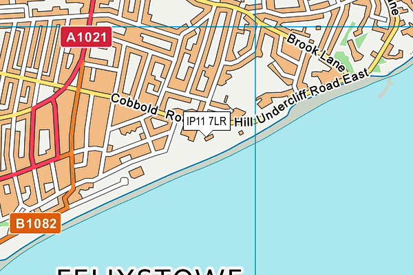 IP11 7LR map - OS VectorMap District (Ordnance Survey)