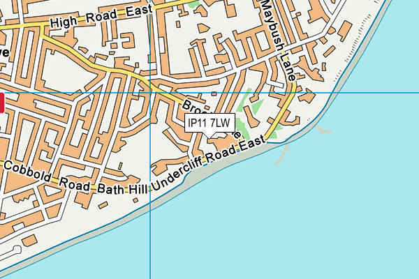 IP11 7LW map - OS VectorMap District (Ordnance Survey)