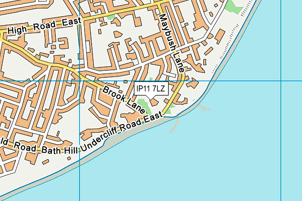 IP11 7LZ map - OS VectorMap District (Ordnance Survey)