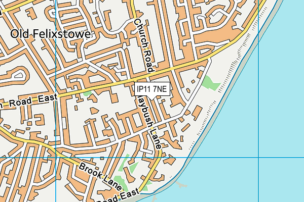 IP11 7NE map - OS VectorMap District (Ordnance Survey)