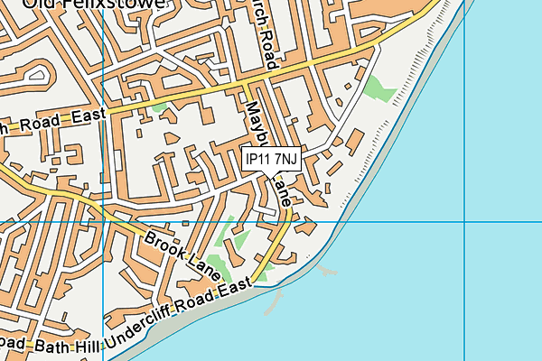 IP11 7NJ map - OS VectorMap District (Ordnance Survey)
