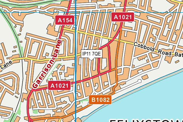 IP11 7QE map - OS VectorMap District (Ordnance Survey)