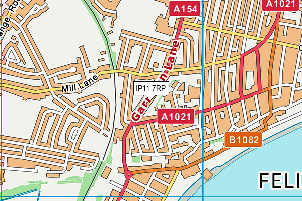 IP11 7RP map - OS VectorMap District (Ordnance Survey)