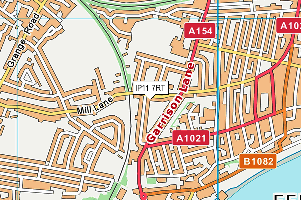 IP11 7RT map - OS VectorMap District (Ordnance Survey)