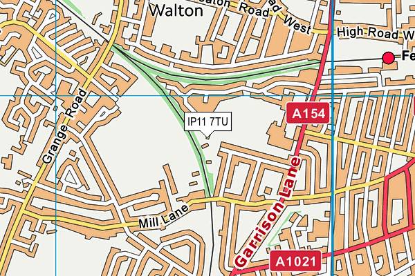 IP11 7TU map - OS VectorMap District (Ordnance Survey)