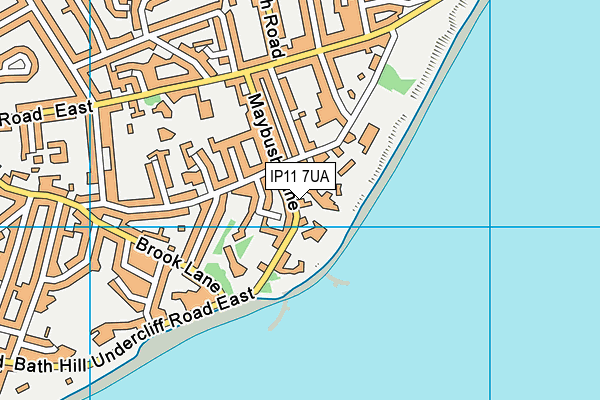 IP11 7UA map - OS VectorMap District (Ordnance Survey)