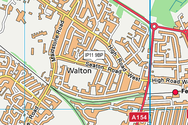 IP11 9BP map - OS VectorMap District (Ordnance Survey)