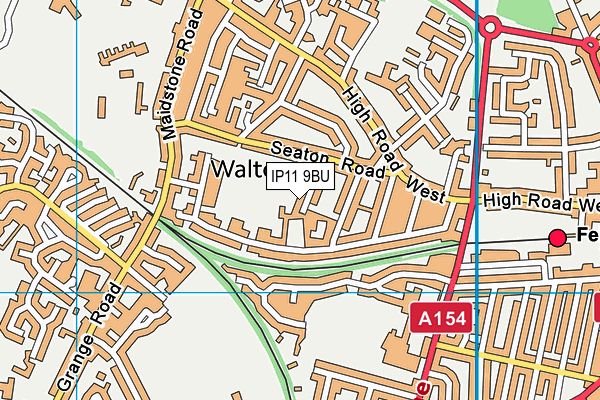 IP11 9BU map - OS VectorMap District (Ordnance Survey)