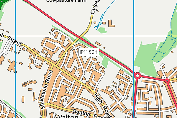 IP11 9DH map - OS VectorMap District (Ordnance Survey)