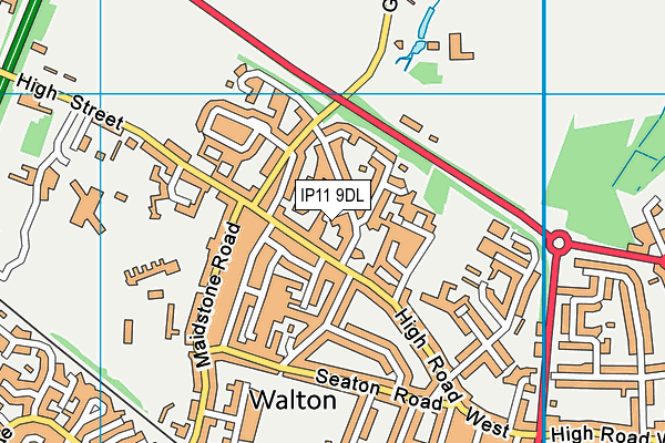 IP11 9DL map - OS VectorMap District (Ordnance Survey)