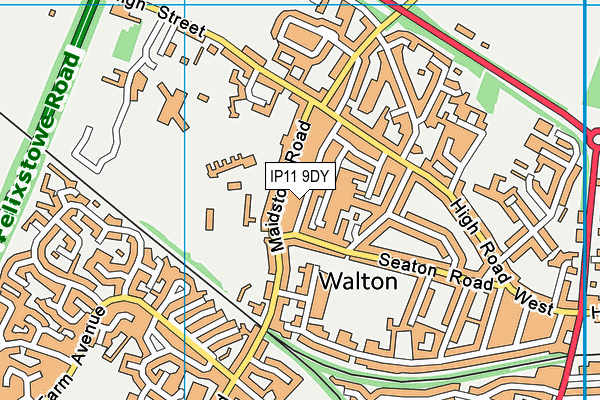 IP11 9DY map - OS VectorMap District (Ordnance Survey)