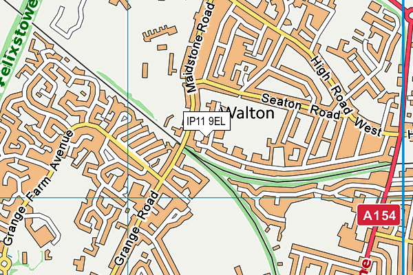 IP11 9EL map - OS VectorMap District (Ordnance Survey)