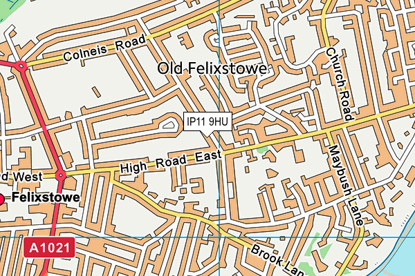 IP11 9HU map - OS VectorMap District (Ordnance Survey)