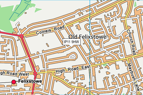 IP11 9HW map - OS VectorMap District (Ordnance Survey)