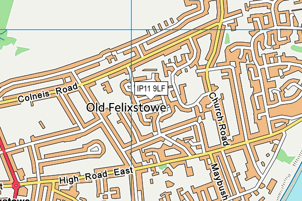IP11 9LF map - OS VectorMap District (Ordnance Survey)