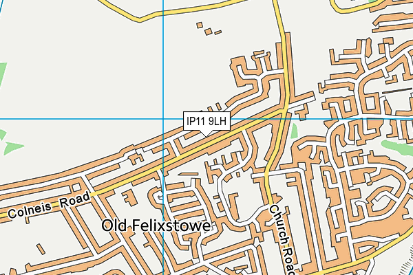IP11 9LH map - OS VectorMap District (Ordnance Survey)