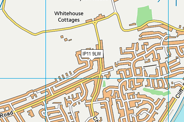 IP11 9LW map - OS VectorMap District (Ordnance Survey)