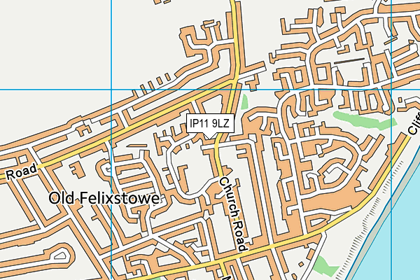 IP11 9LZ map - OS VectorMap District (Ordnance Survey)