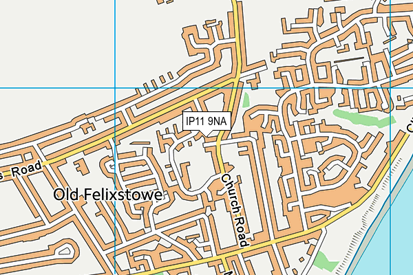 IP11 9NA map - OS VectorMap District (Ordnance Survey)