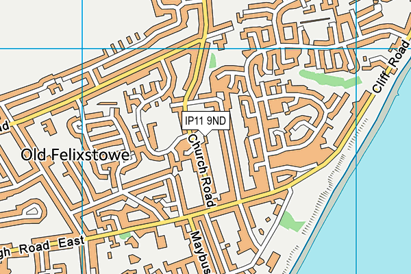 IP11 9ND map - OS VectorMap District (Ordnance Survey)