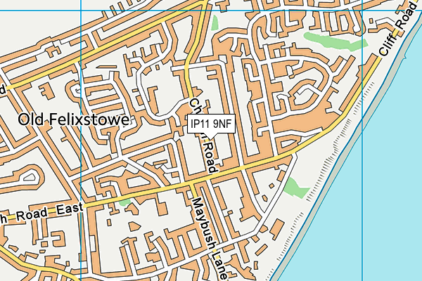 IP11 9NF map - OS VectorMap District (Ordnance Survey)
