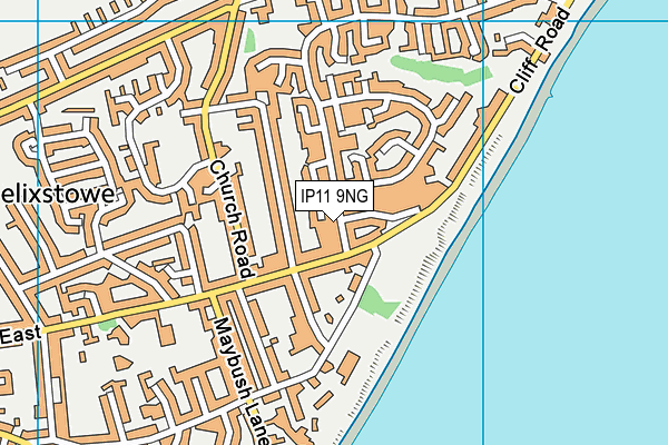 IP11 9NG map - OS VectorMap District (Ordnance Survey)
