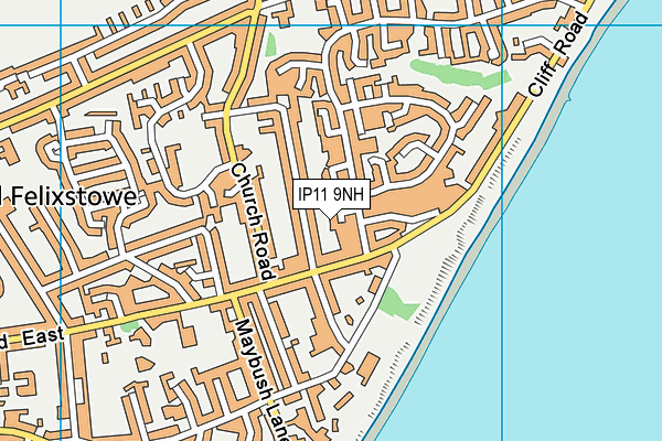 IP11 9NH map - OS VectorMap District (Ordnance Survey)