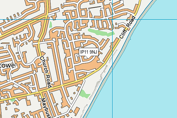 IP11 9NJ map - OS VectorMap District (Ordnance Survey)