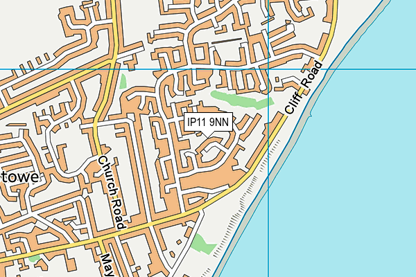 IP11 9NN map - OS VectorMap District (Ordnance Survey)