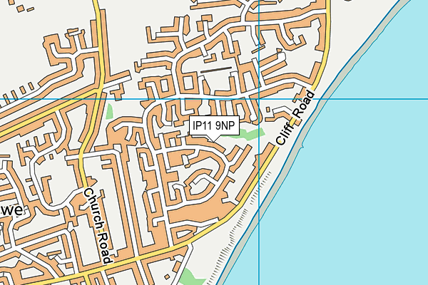 IP11 9NP map - OS VectorMap District (Ordnance Survey)