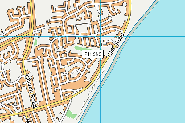 IP11 9NS map - OS VectorMap District (Ordnance Survey)