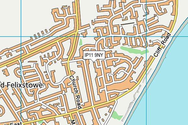 IP11 9NY map - OS VectorMap District (Ordnance Survey)