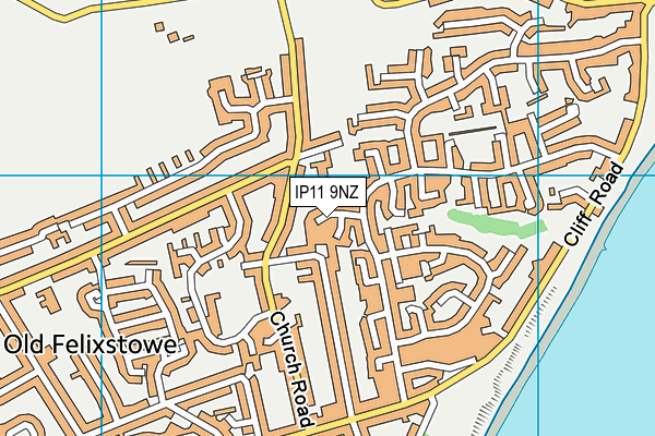 IP11 9NZ map - OS VectorMap District (Ordnance Survey)