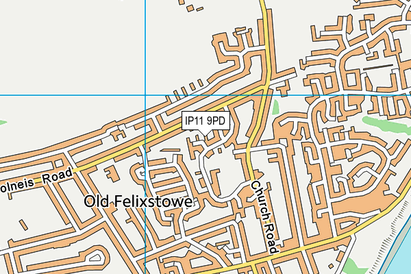 IP11 9PD map - OS VectorMap District (Ordnance Survey)