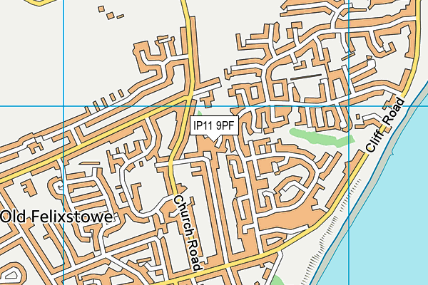 IP11 9PF map - OS VectorMap District (Ordnance Survey)