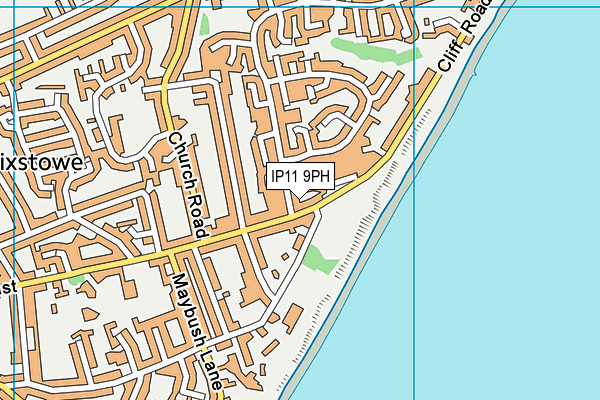 IP11 9PH map - OS VectorMap District (Ordnance Survey)