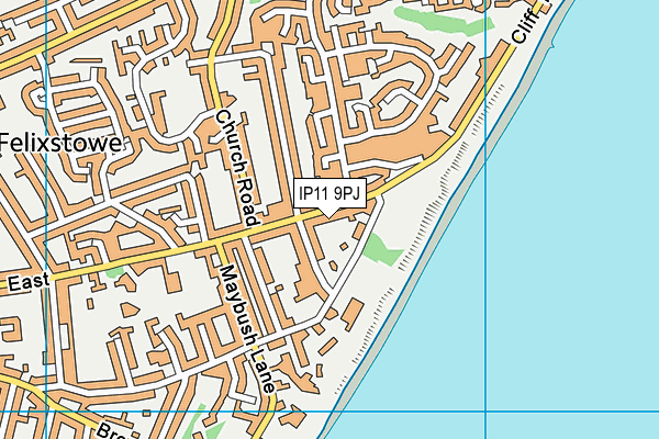 IP11 9PJ map - OS VectorMap District (Ordnance Survey)