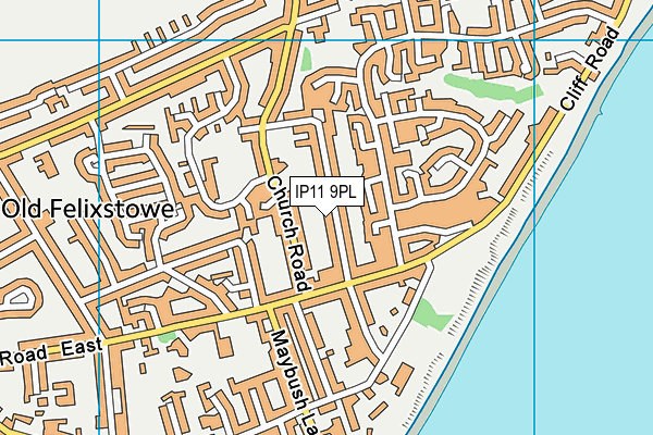IP11 9PL map - OS VectorMap District (Ordnance Survey)