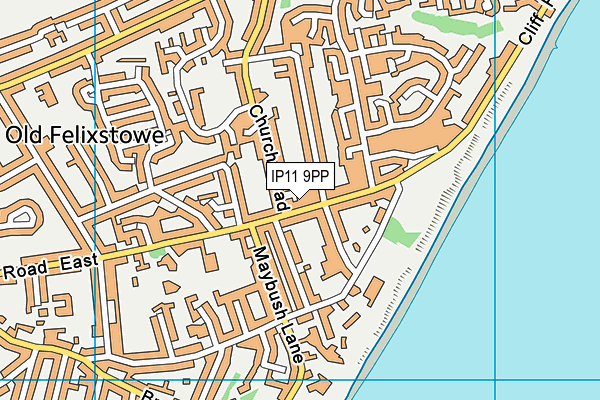 IP11 9PP map - OS VectorMap District (Ordnance Survey)