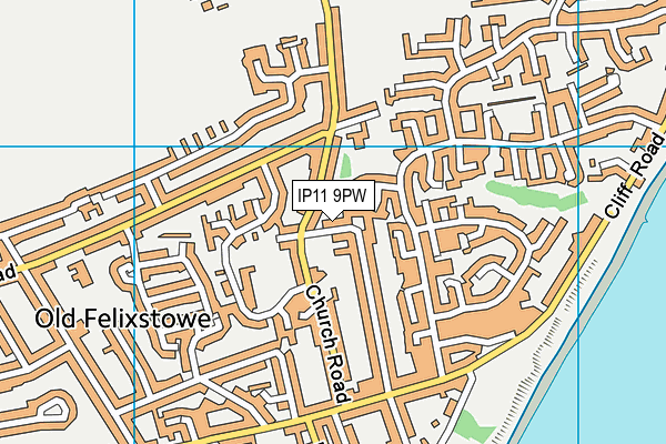 IP11 9PW map - OS VectorMap District (Ordnance Survey)