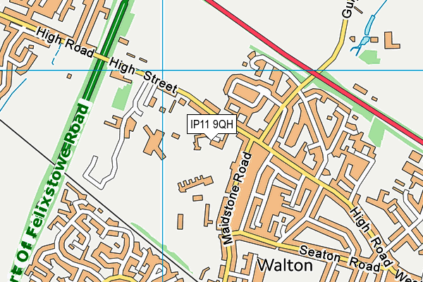 IP11 9QH map - OS VectorMap District (Ordnance Survey)