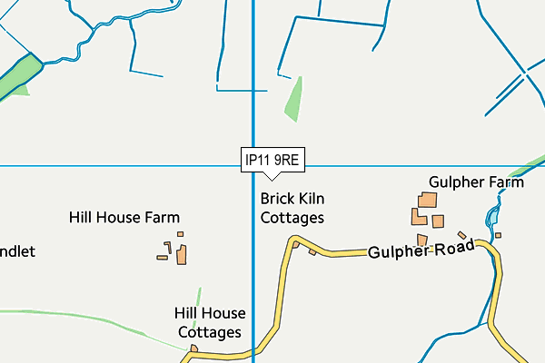 IP11 9RE map - OS VectorMap District (Ordnance Survey)