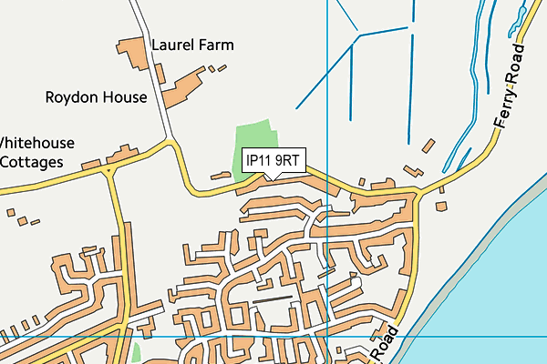 IP11 9RT map - OS VectorMap District (Ordnance Survey)
