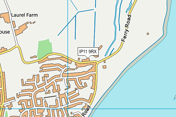 IP11 9RX map - OS VectorMap District (Ordnance Survey)