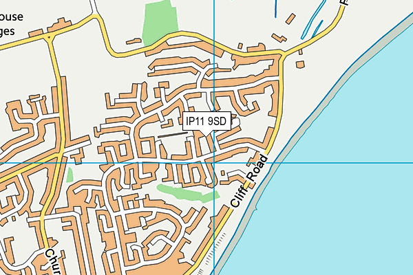 IP11 9SD map - OS VectorMap District (Ordnance Survey)