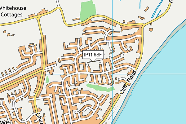 IP11 9SF map - OS VectorMap District (Ordnance Survey)