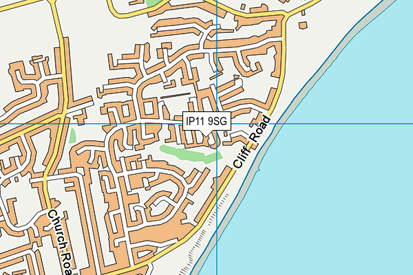 IP11 9SG map - OS VectorMap District (Ordnance Survey)